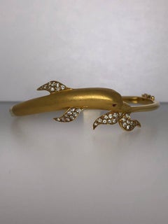 Carrera y Carrera, bracelet jonc dauphin en or 18 carats et diamants