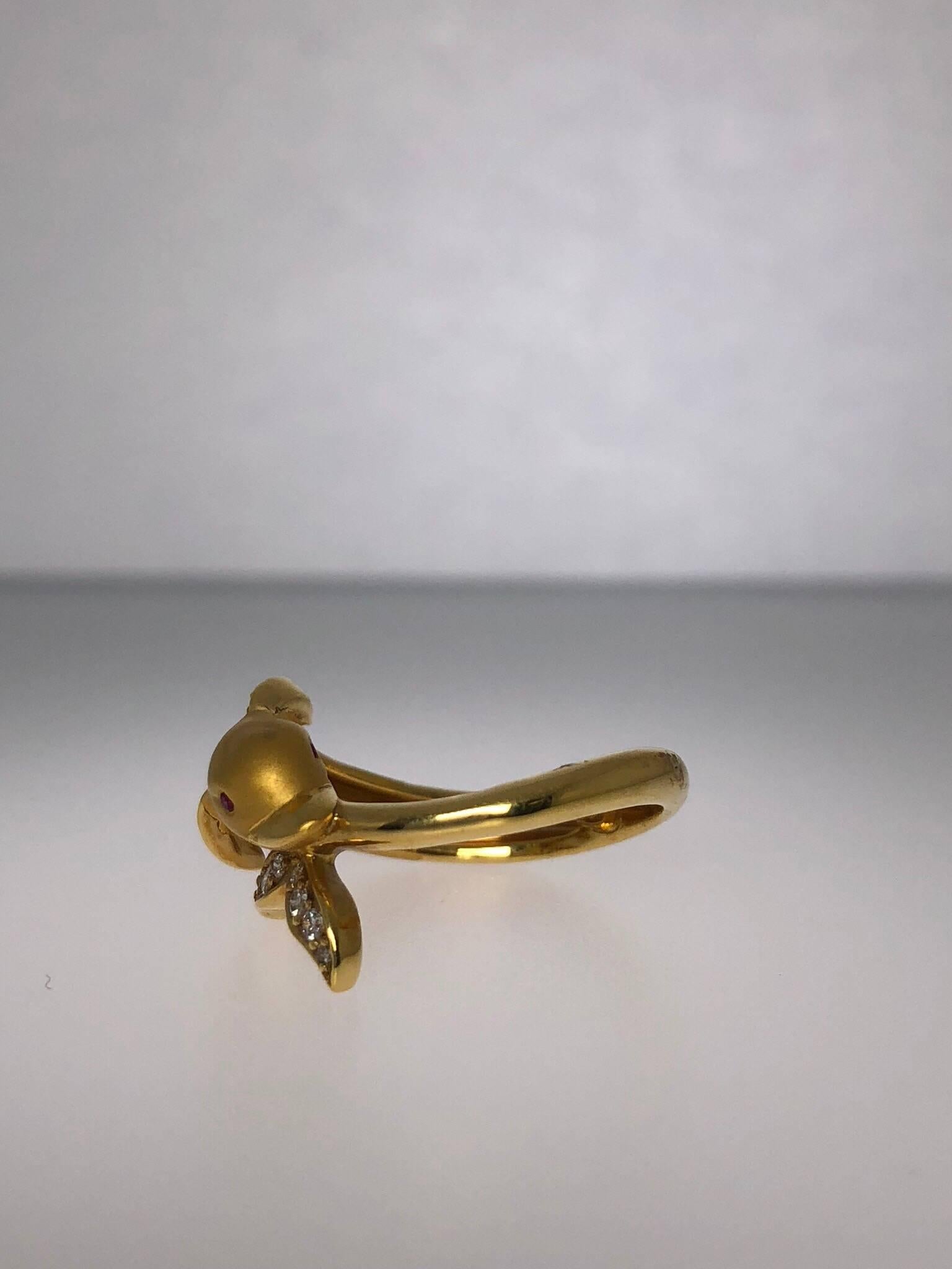 14k gold dolphin ring