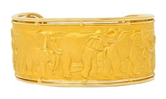 Carrera Y Carrera 18 Karat Gold Elephant Cuff Bracelet