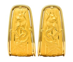 Carrera Y Carrera 18 Karat Gold Large Elephant J Hoop Earrings