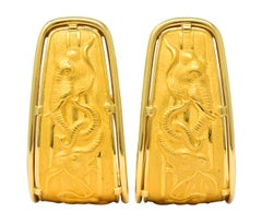 Carrera Y Carrera 18 Karat Gold Large Elephant J Hoop Earrings