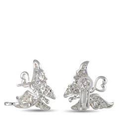 Carrera y Carrera 18 Karat White Gold and 0.70 Carat Diamond Butterfly Earrings