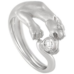 Carrera Y Carrera 18 Karat White Gold Diamond Panther Ring