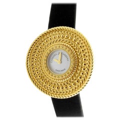 Carrera y Carrera 18 Karat Yellow Gold Abstract Circle Disc MOP Ladies Watch