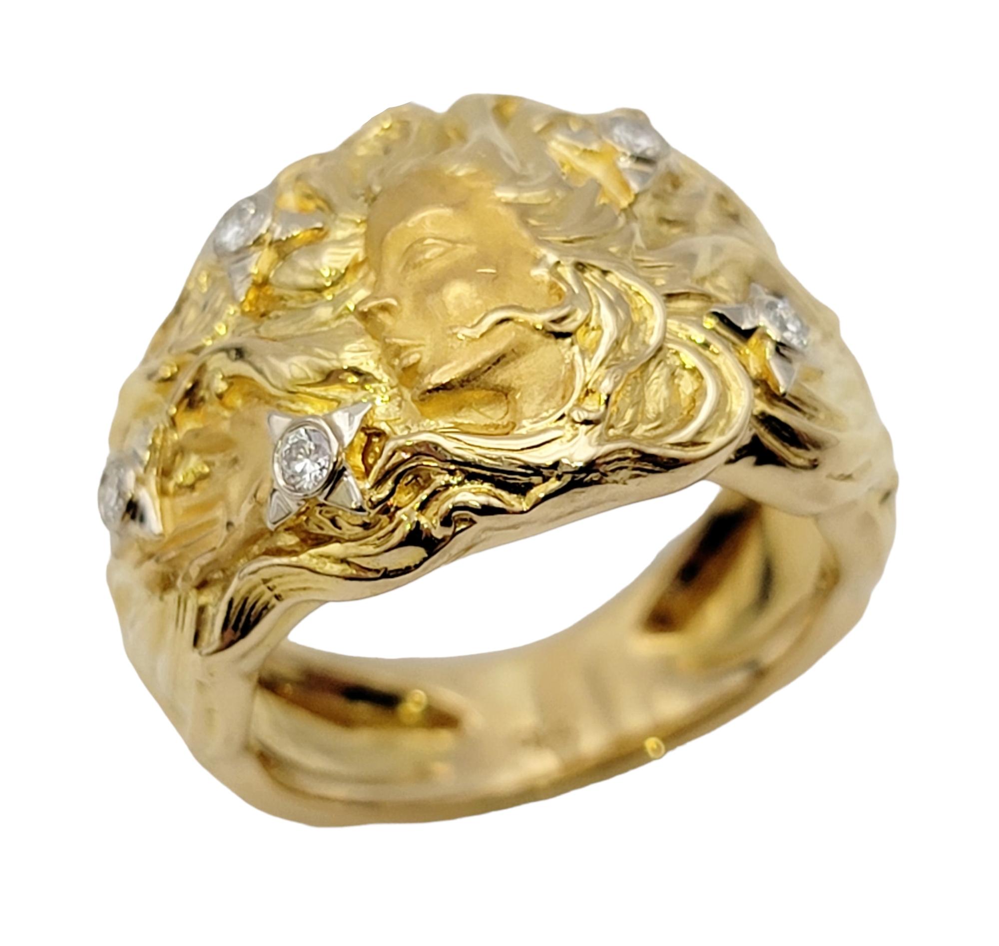 Carrera y Carrera Breiter Bandring aus 18 Karat Gelbgold mit Diamanten und Venusprofil (Zeitgenössisch) im Angebot