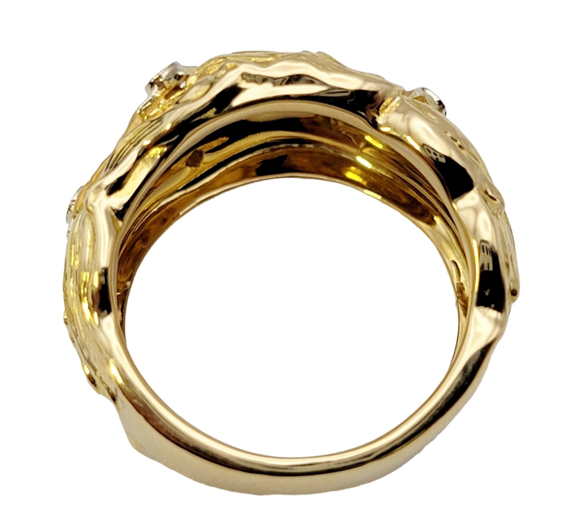 Carrera y Carrera 18 Karat Yellow Gold and Diamond Venus Profile Wide Band Ring For Sale 1