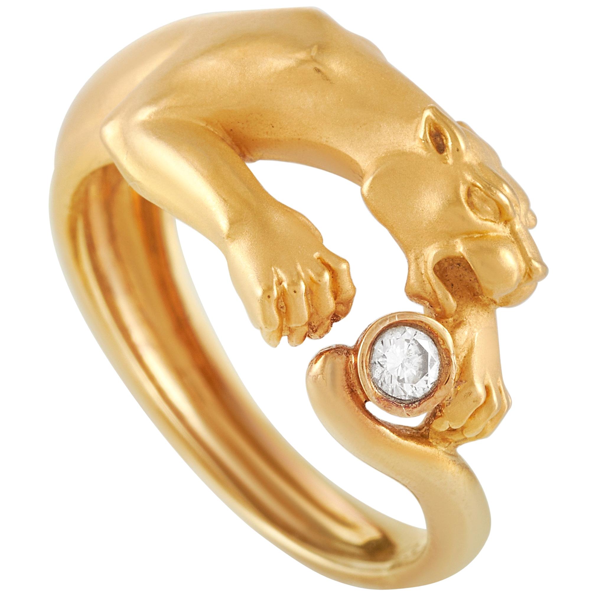 Carrera y Carrera 18 Karat Yellow Gold Diamond Panther Ring
