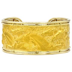 Carrera y Carrera Pferdemanschette aus 18 Karat Gelbgold
