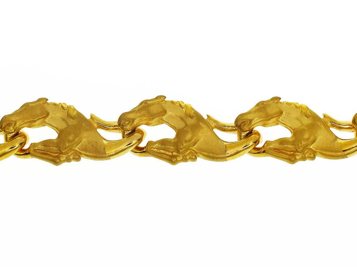 Carrera y Carrera 18 Karat Yellow Gold Horse Motif Gold Bracelet 3