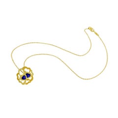 Carrera y Carrera 18 Karat Yellow Gold Iolite Heart Necklace