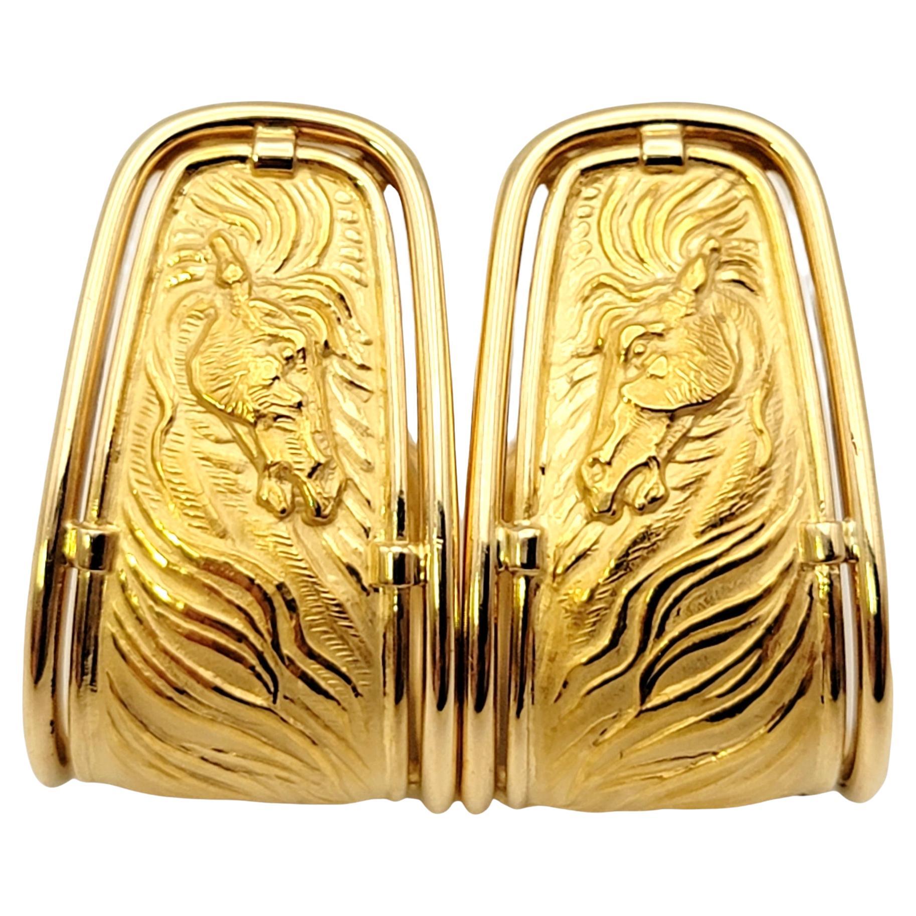 Horse Bit Hoop Earrings - Gold main image 1