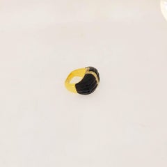 Carrera Y Carrera 18 Karat Gold Ring with Black Onyx and .47 Carat Diamonds