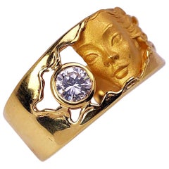 Carrera y Carrera 18 Karat Yellow Gold Women's Profile, 0.32 Carat Diamond Ring