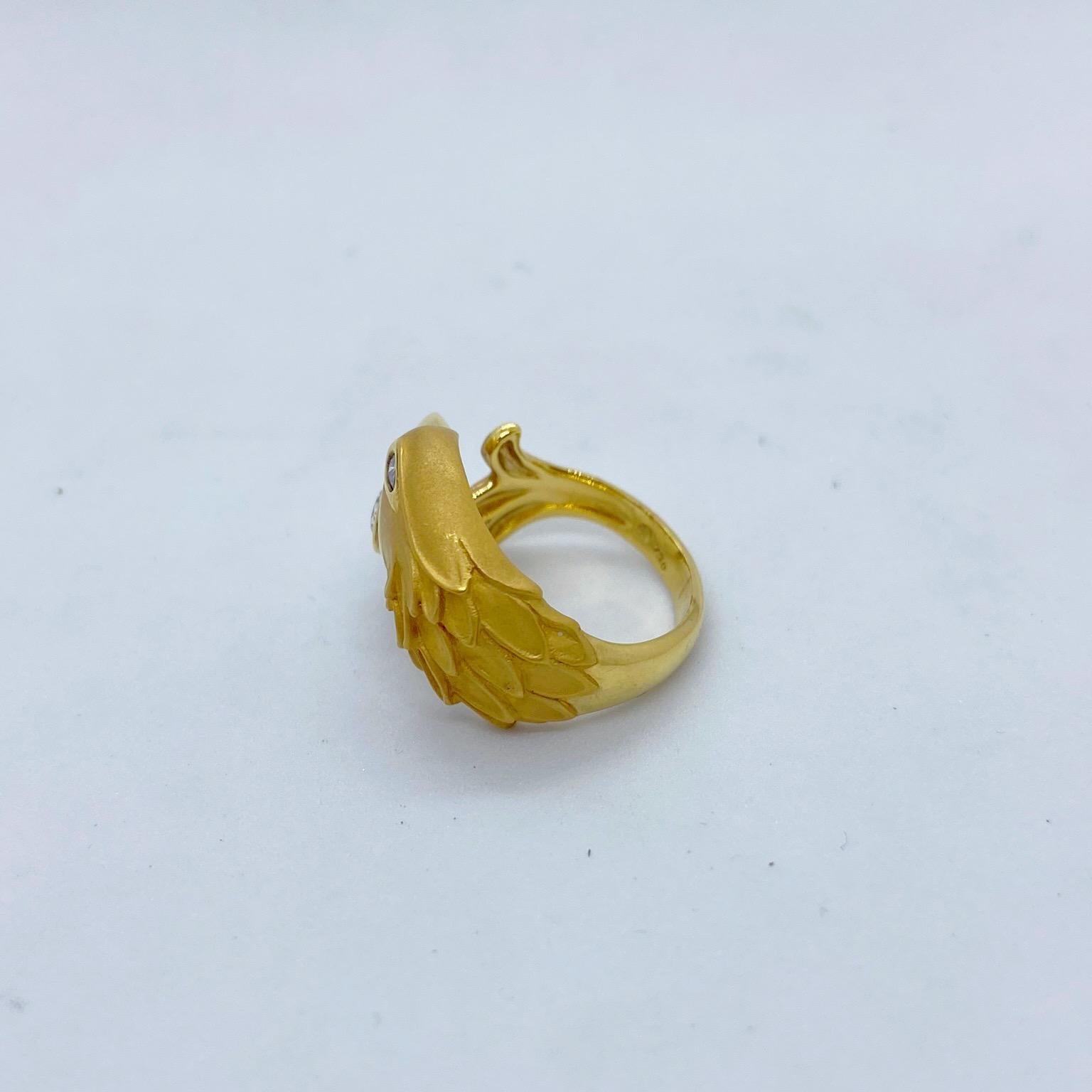 18k gold eagle ring