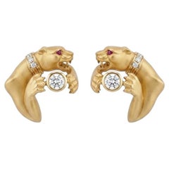 Orecchini "Pantera" di Carrera y Carrera in oro giallo 18 KT con diamanti da 0,49 carati