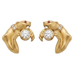 Orecchini "Pantera" di Carrera y Carrera in oro giallo 18 KT con diamanti da 0,95 carati