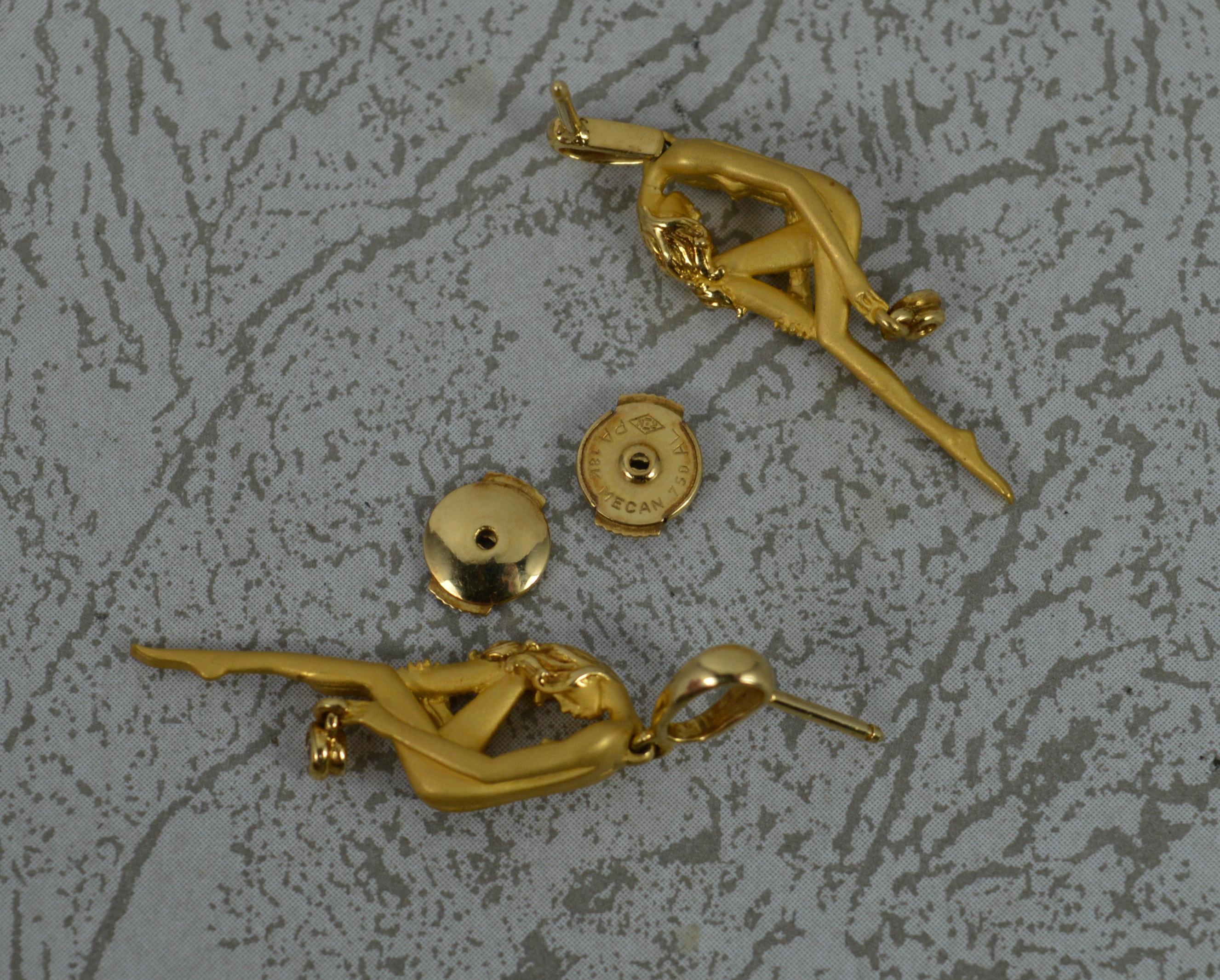 Carrera y Carrera 18 Carat Gold and Diamond Nude Female Earrings in Box 7