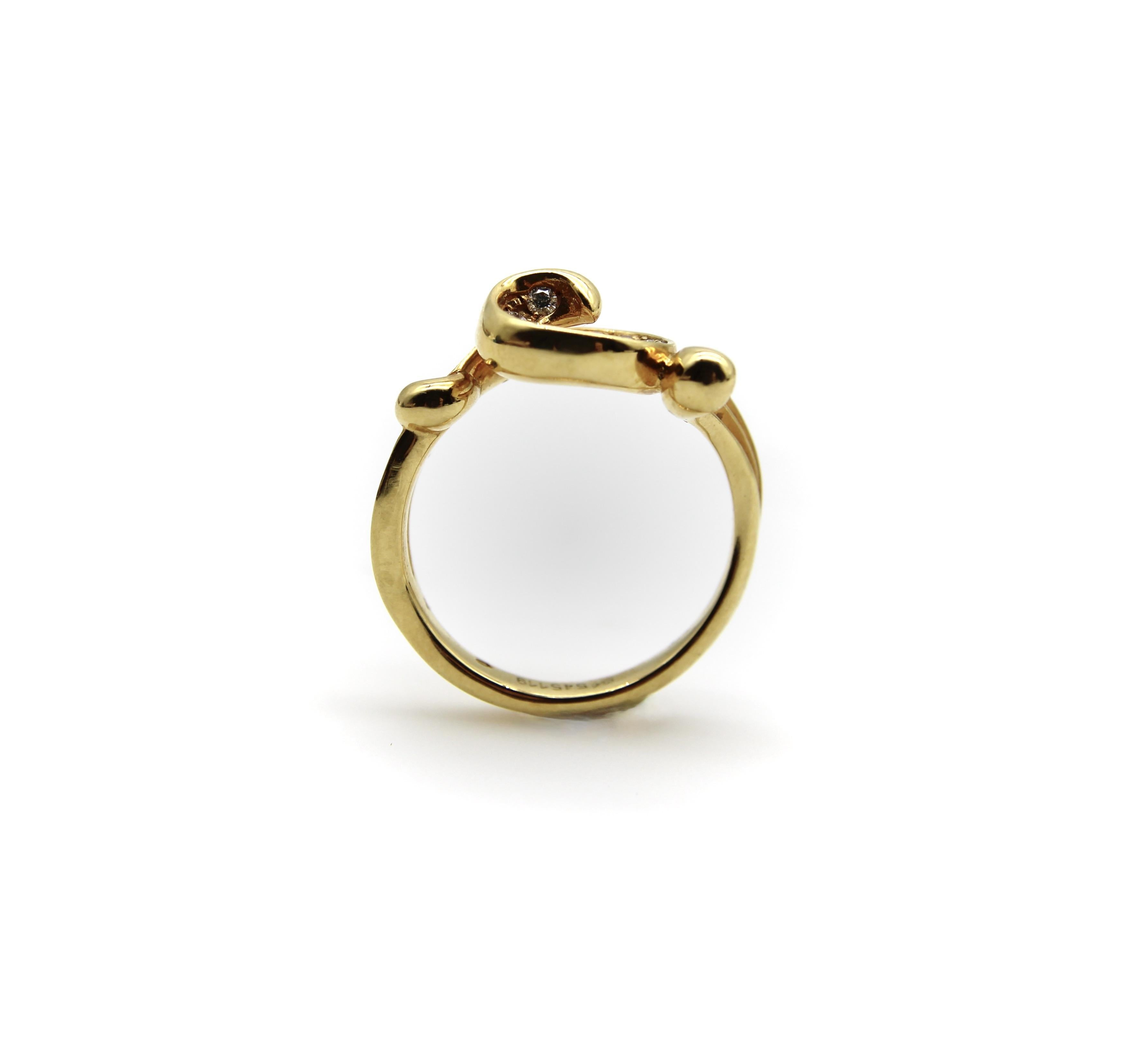Women's or Men's Carrera y Carrera 18K Gold and Diamond Origen Spiral Ring For Sale