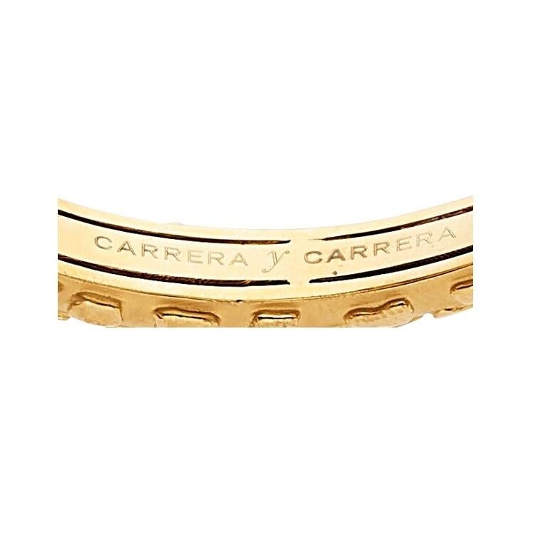 Carrera y Carrera Bracelet jonc girafe à charnières en or 18 carats avec diamants 0,10 carat, taille 6,5 en vente 2