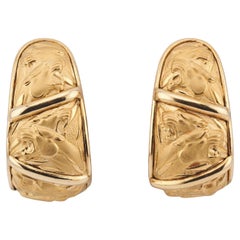 Carrera Y Carrera 18k Gold Panther Large Hoop Earrings
