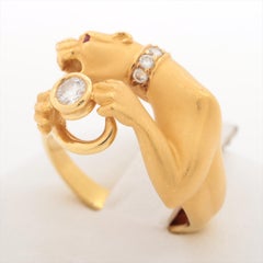 Carrera Y Carrera 18k Gold Panther Ring Ruby Eye & Diamonds. Leopard Pounce