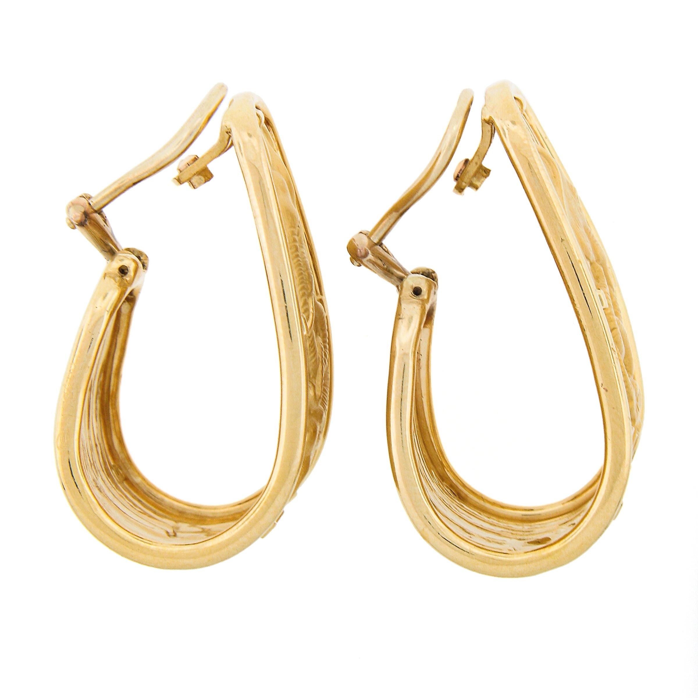 Carrera y Carrera 18k Gold Textured Matte Elephants Large Wide Cuff Earrings For Sale 1