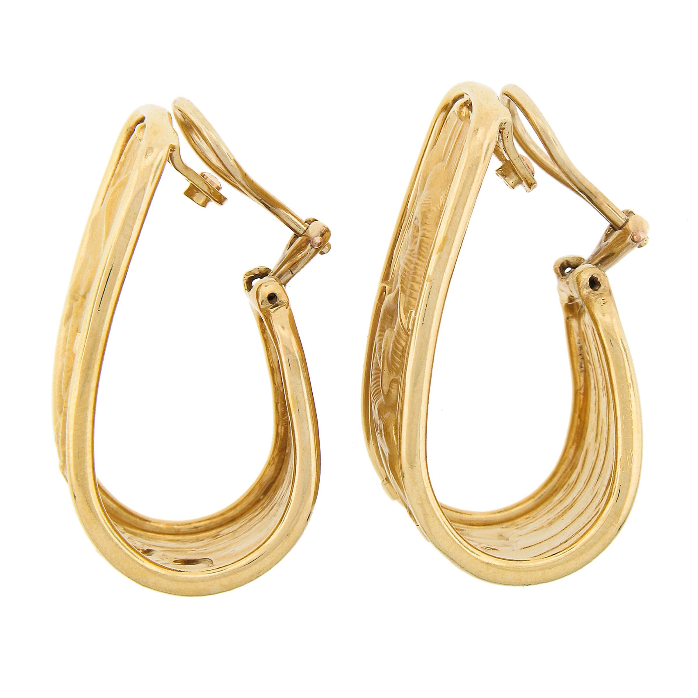 Carrera y Carrera 18k Gold Textured Matte Elephants Large Wide Cuff Earrings For Sale 2