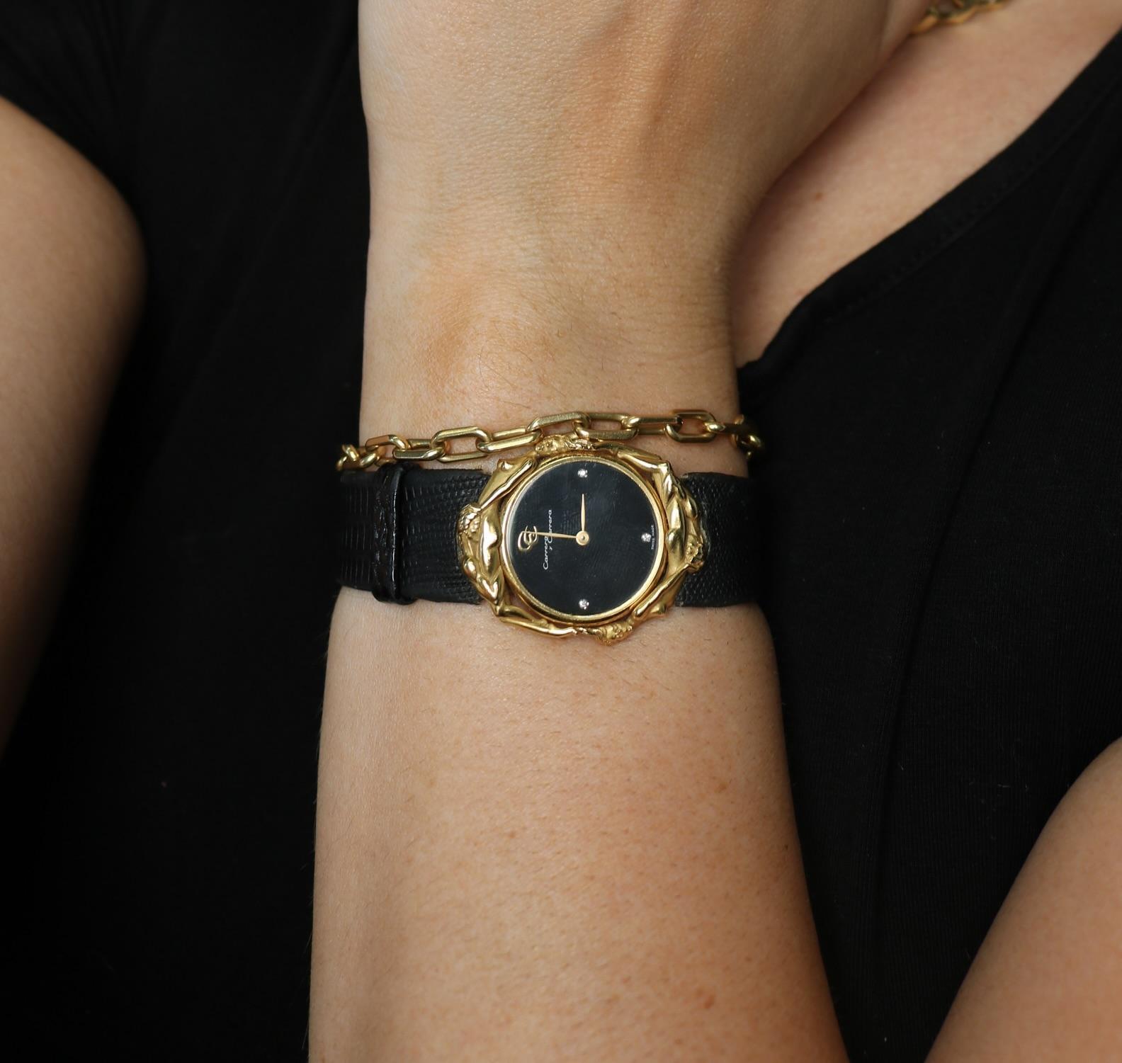 Carrera y Carrera 18K Uhr Adam und Eva Figural Quarz Uhrwerk 18K Gelbgold im Angebot 6