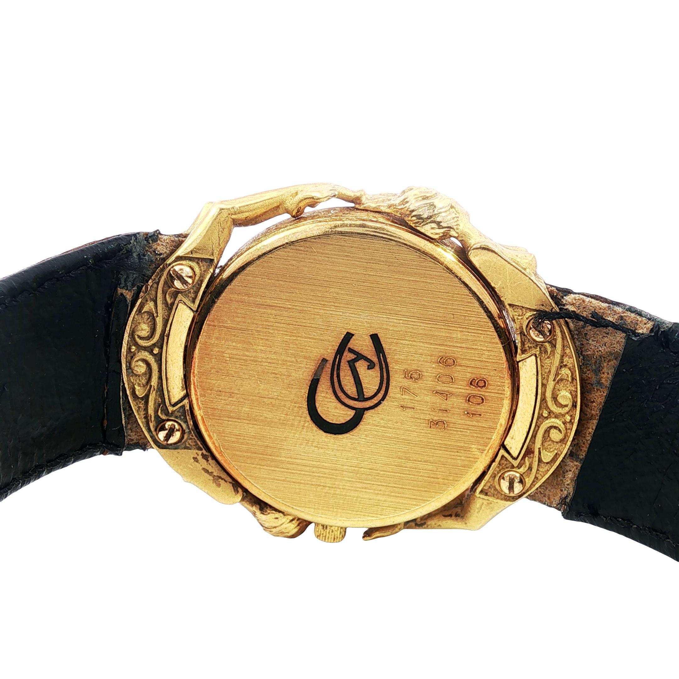 Carrera y Carrera 18K Uhr Adam und Eva Figural Quarz Uhrwerk 18K Gelbgold (Art nouveau) im Angebot