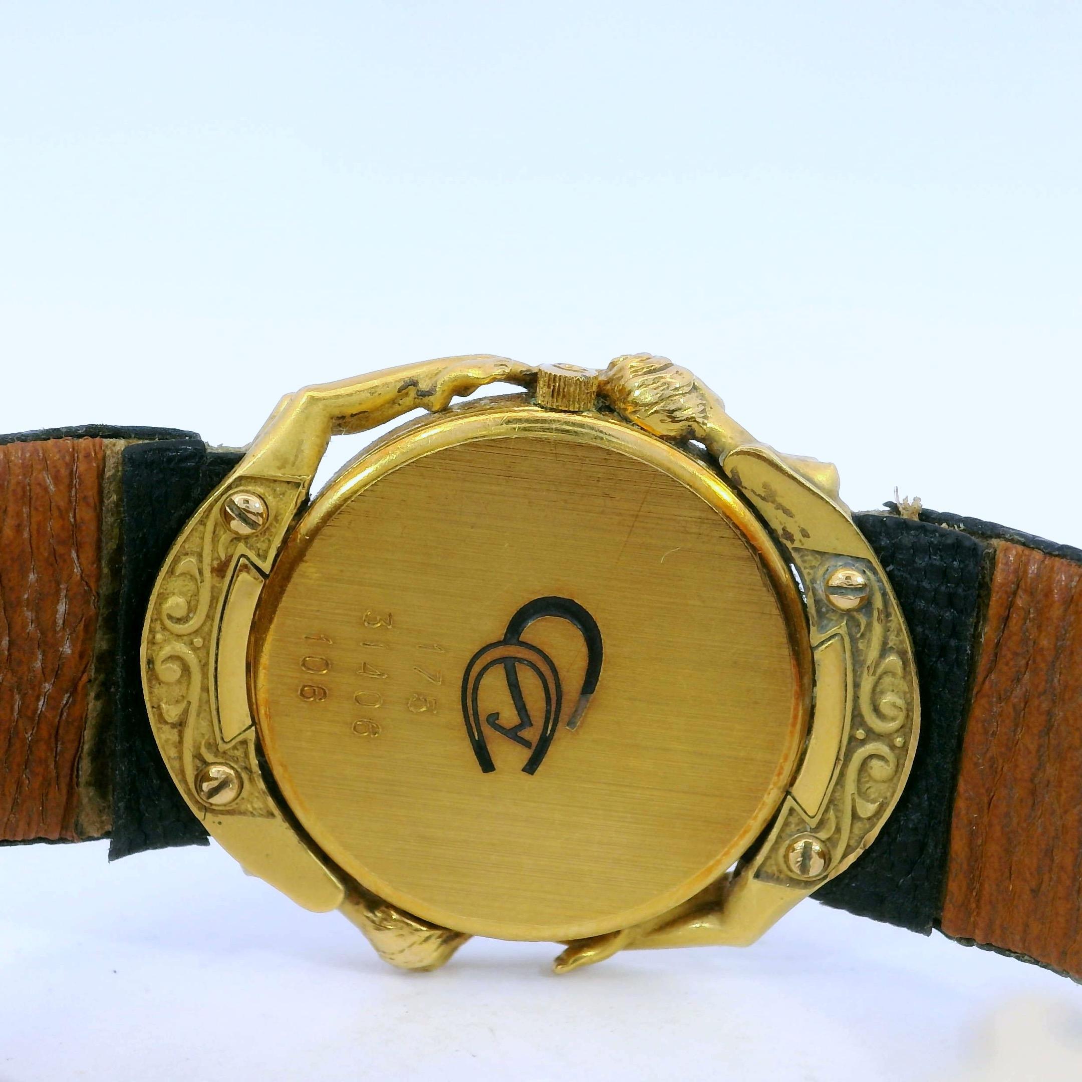 Carrera y Carrera 18K Uhr Adam und Eva Figural Quarz Uhrwerk 18K Gelbgold im Angebot 3