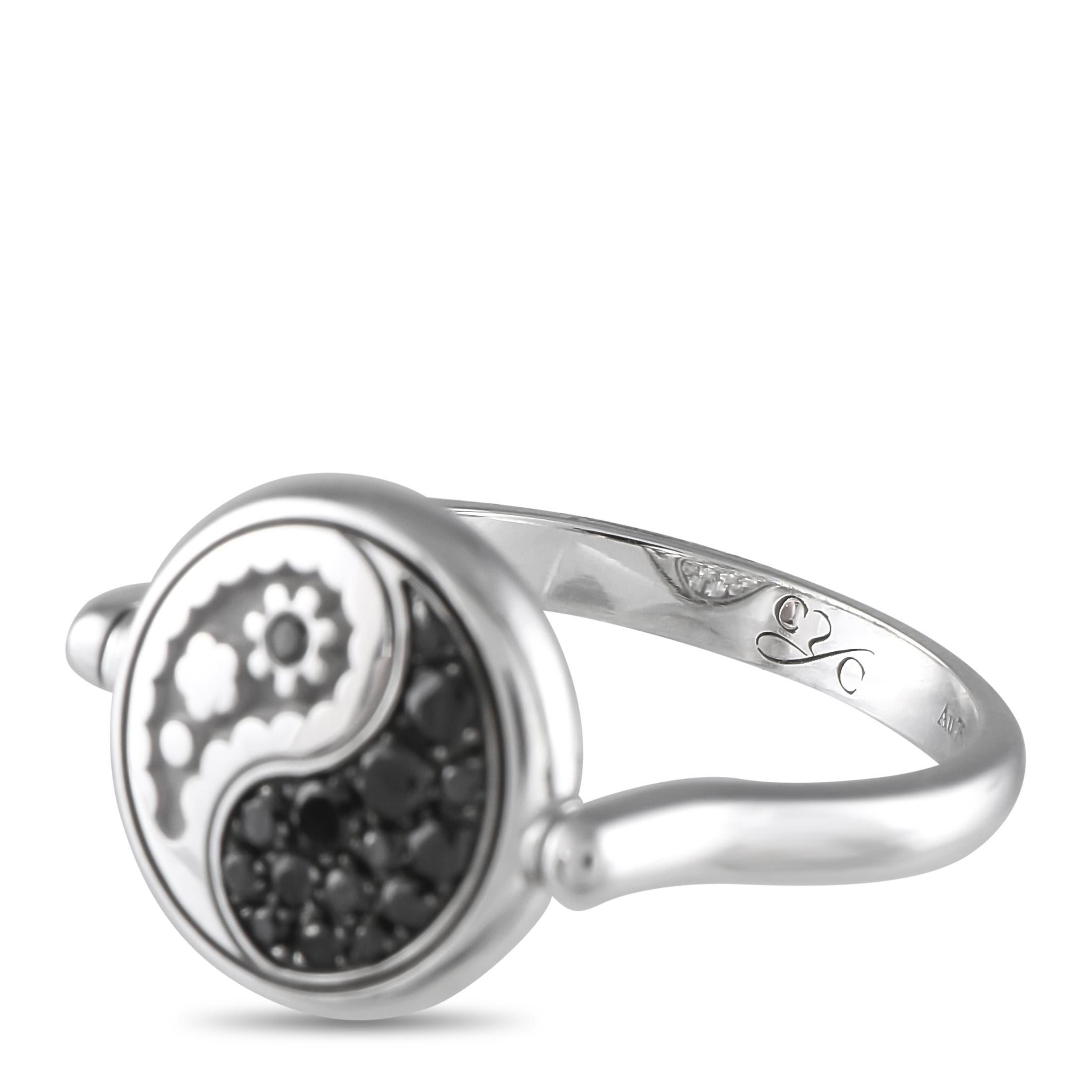 Carrera y Carrera 18K Weißgold 0,45ct Diamant Yin Yang Ring im Zustand „Hervorragend“ im Angebot in Southampton, PA
