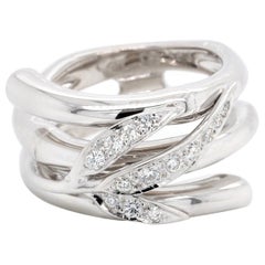 Carrera y Carrera 18 Karat White Gold Diamond Bambu Zen Maxi Ring