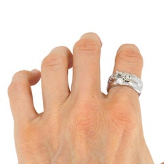 Carrera y Carrera 18k White Gold Double Ring Diamond Floral Design