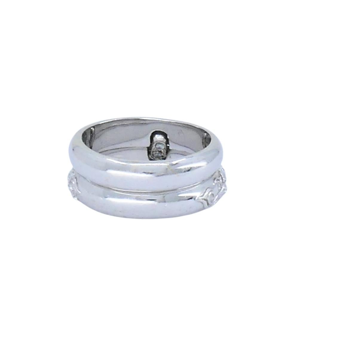 Carrera y Carrera Bague double en or blanc 18k Diamant Design/One Pour femmes en vente