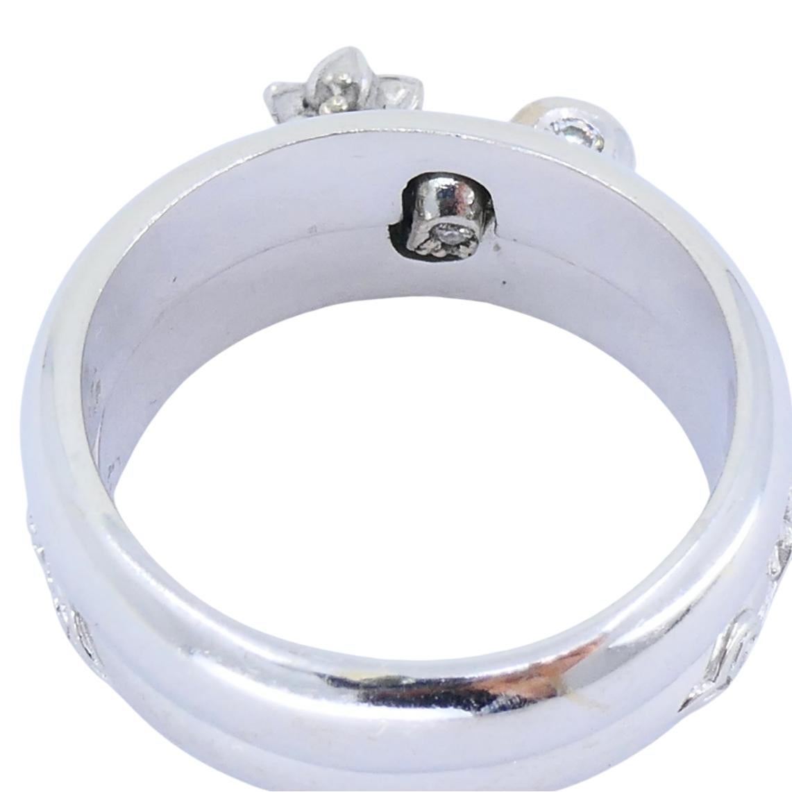 Carrera y Carrera Bague double en or blanc 18k Diamant Design/One en vente 1