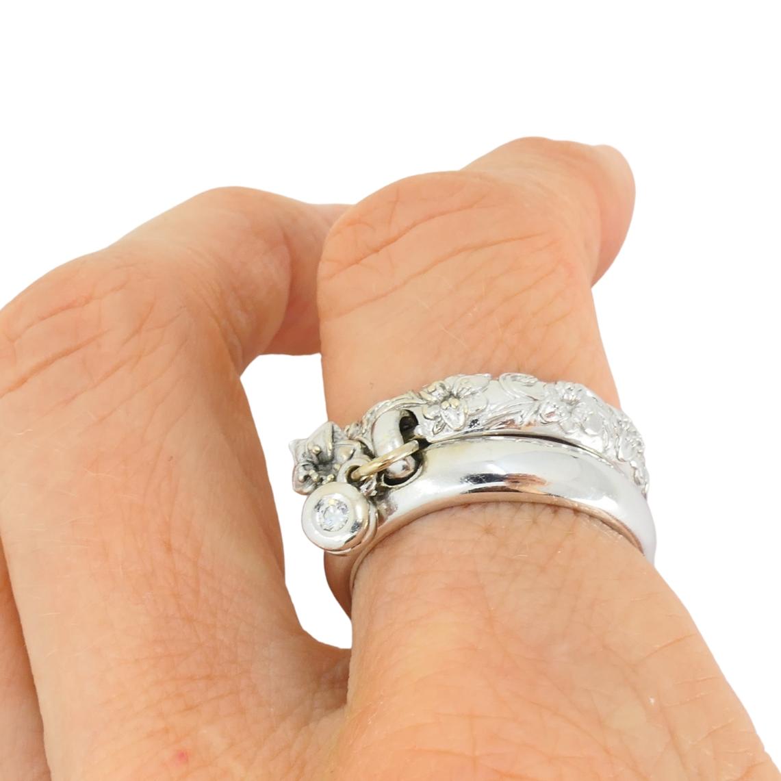 Carrera y Carrera Bague double en or blanc 18k Diamant Design/One en vente 3