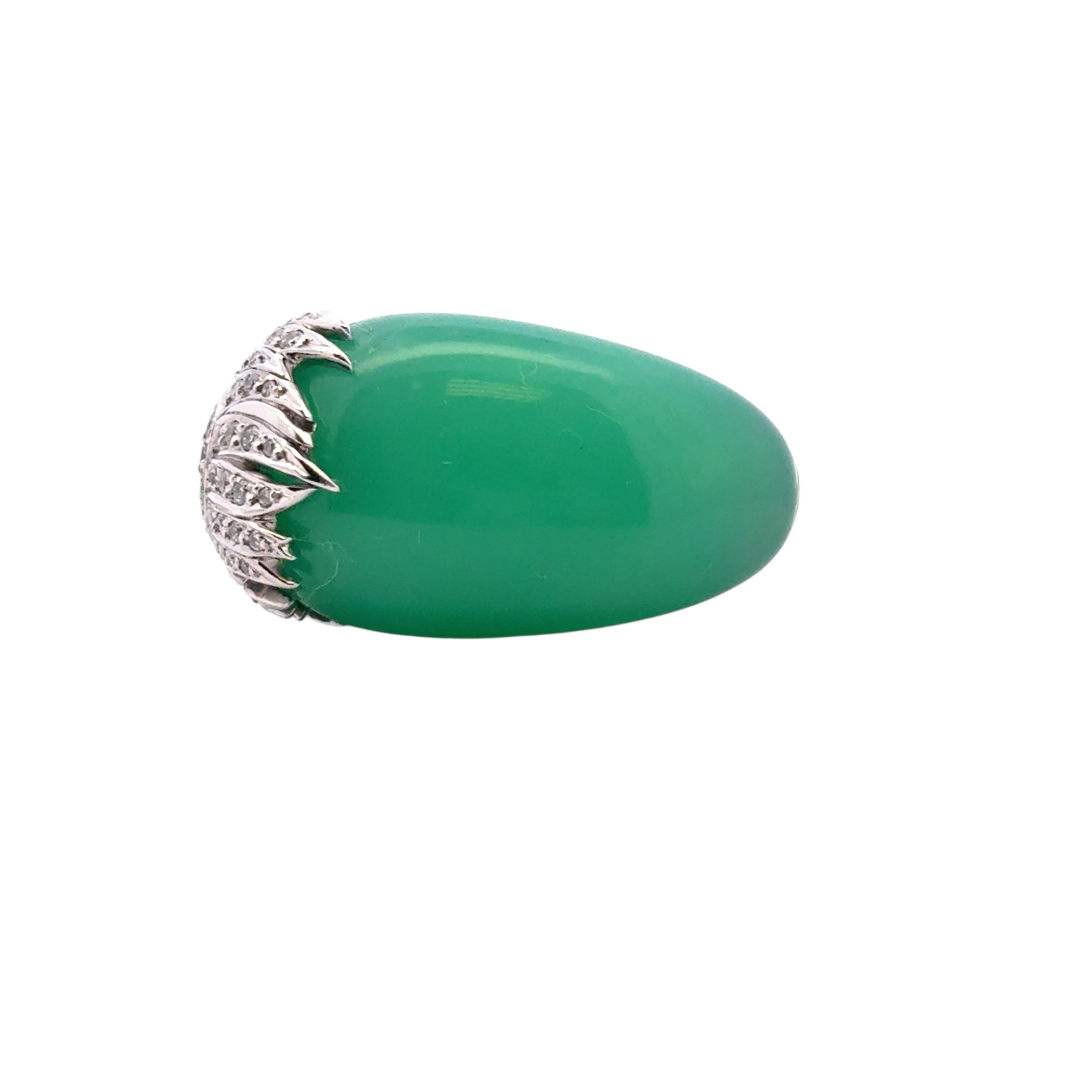 Carrera y Carrera 18k White Gold Green Chalcedony and Diamond Peacock Ring

This stunning Carrera y Carrera Peacock Ring is in excellent condition and is ready to ship!

Brand: Carrera y Carrera
Material: 18k White Gold
Gemstone Details: This ring