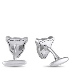 Carrera y Carrera 18K White Gold Leopard Cufflinks