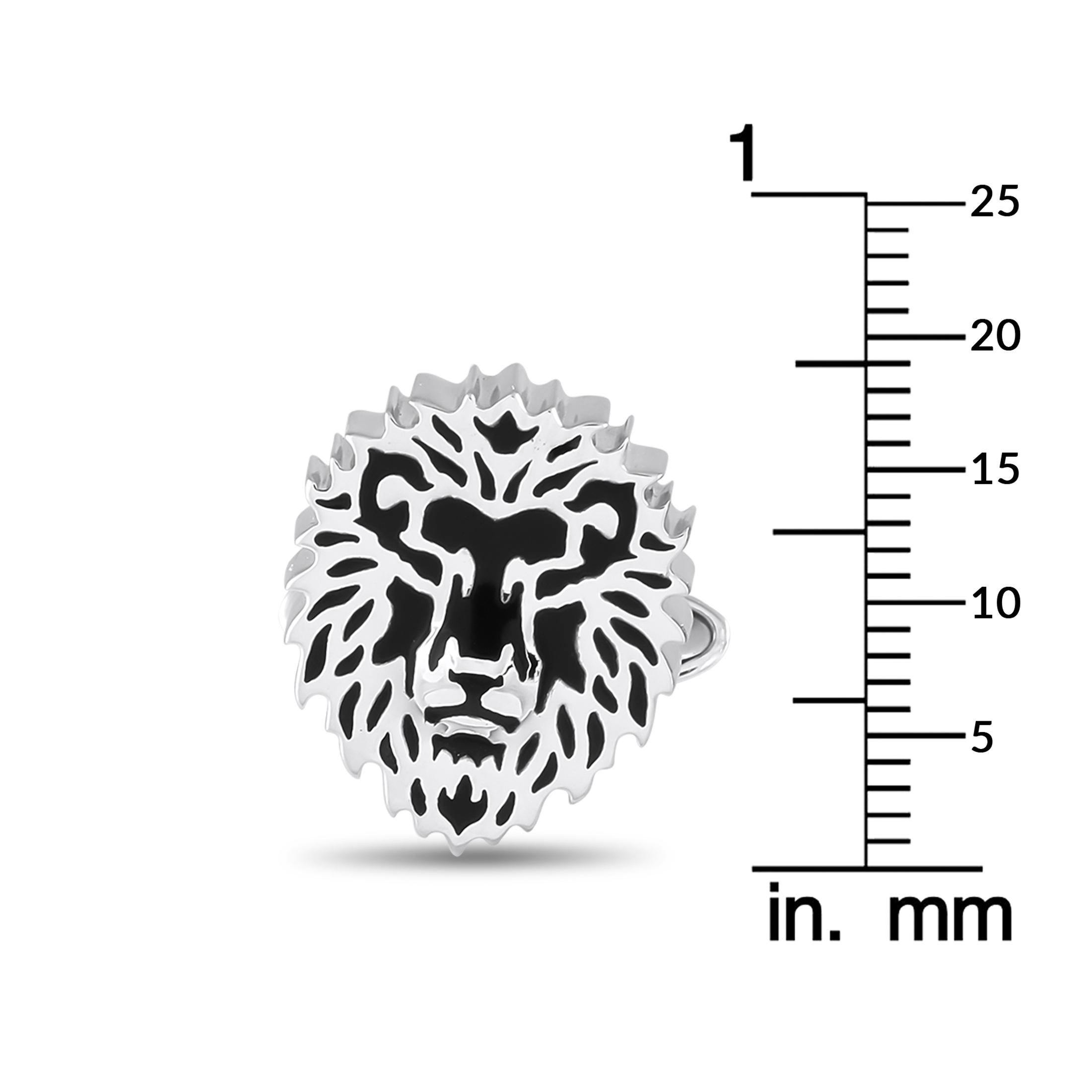 Men's Carrera y Carrera 18K White Gold Lion Cufflinks For Sale