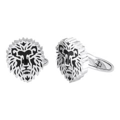 Carrera y Carrera 18K White Gold Lion Cufflinks