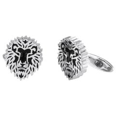 Carrera y Carrera 18K White Gold Lion Cufflinks
