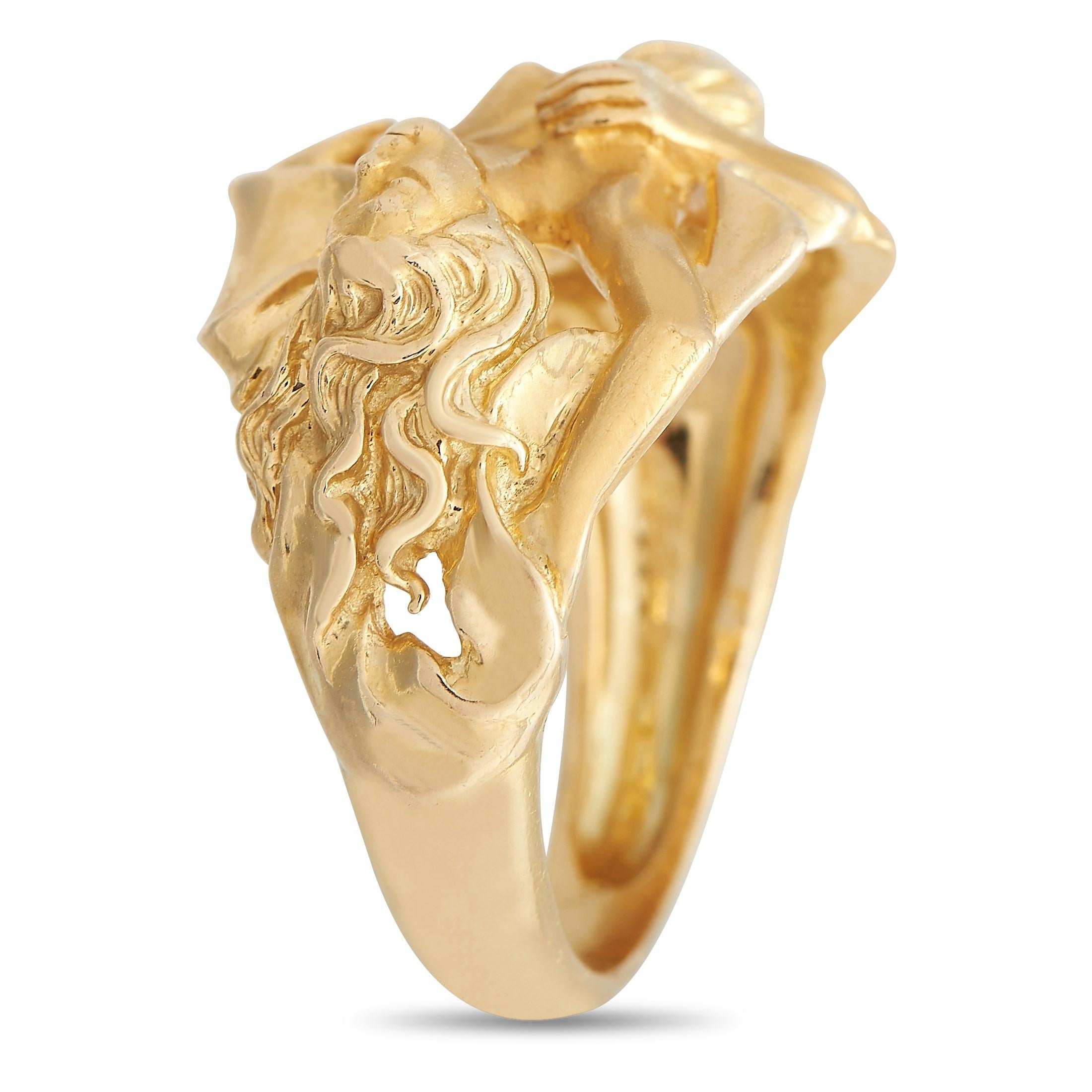 Carrera Y Carrera Adam und Eva Ring aus 18 Karat Gelbgold im Zustand „Hervorragend“ in Southampton, PA