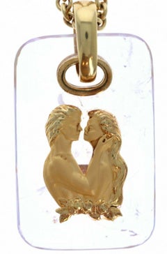 Carrera Y Carrera 18k Yellow Gold & Amethyst Crystal Adam & Eve Pendant Necklace