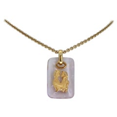 Carrera Y Carrera 18k Yellow Gold & Amethyst Crystal Adam & Eve Pendant Necklace