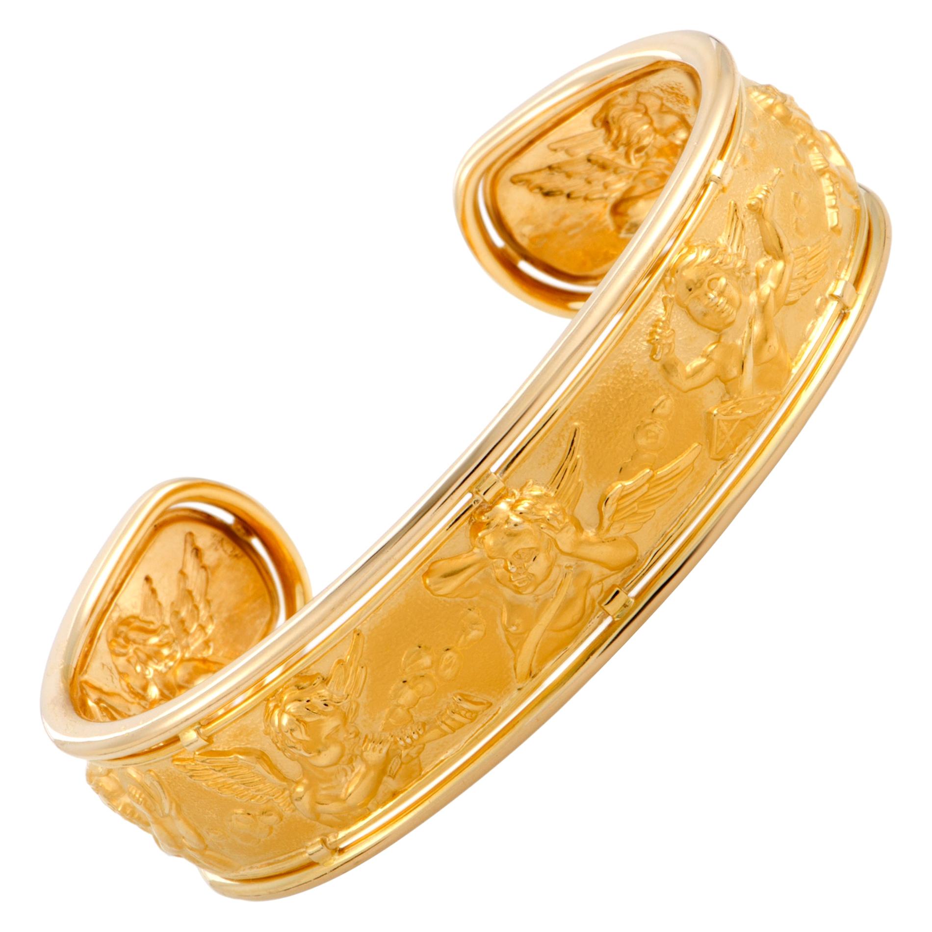 Carrera y Carrera 18 Karat Yellow Gold Angels Cuff Bracelet