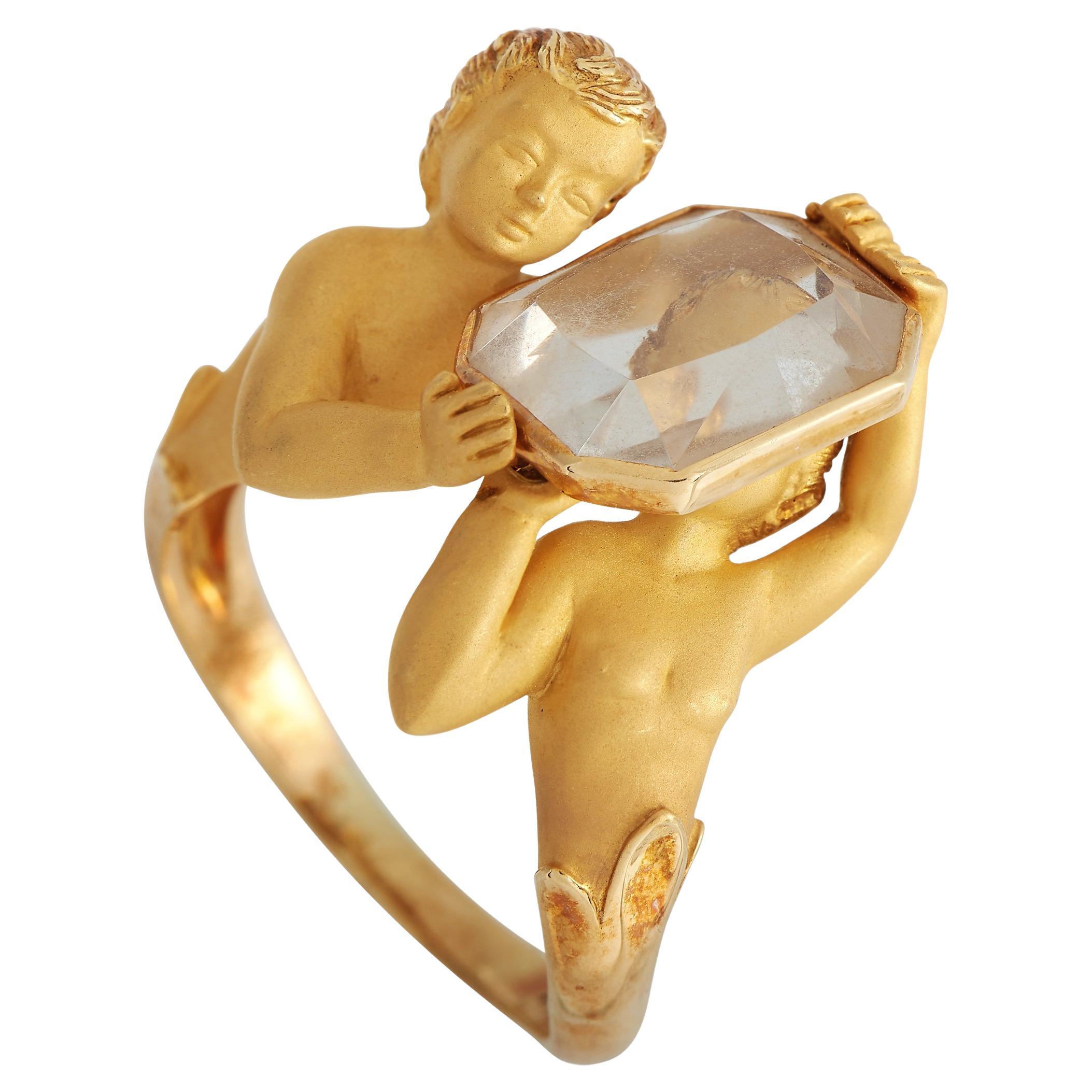 Carrera y Carrera 18K Yellow Gold Cherub Statement Ring