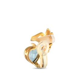 Carrera y Carrera 18K Yellow Gold Diamond and Topaz Swan Clip-On Earrings