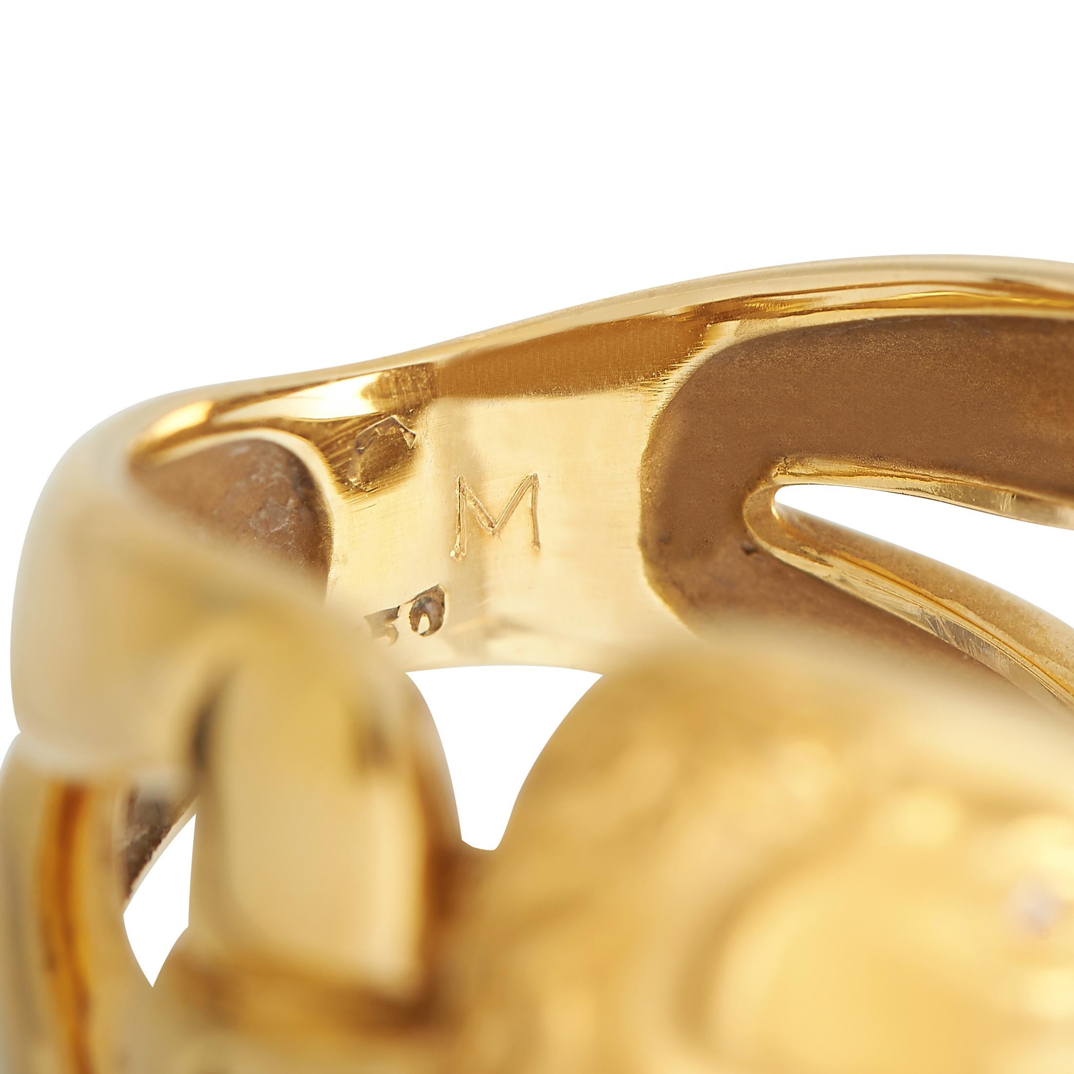 Carrera y Carrera, bague cheval oeil en or jaune 18 carats avec diamants Excellent état - En vente à Southampton, PA