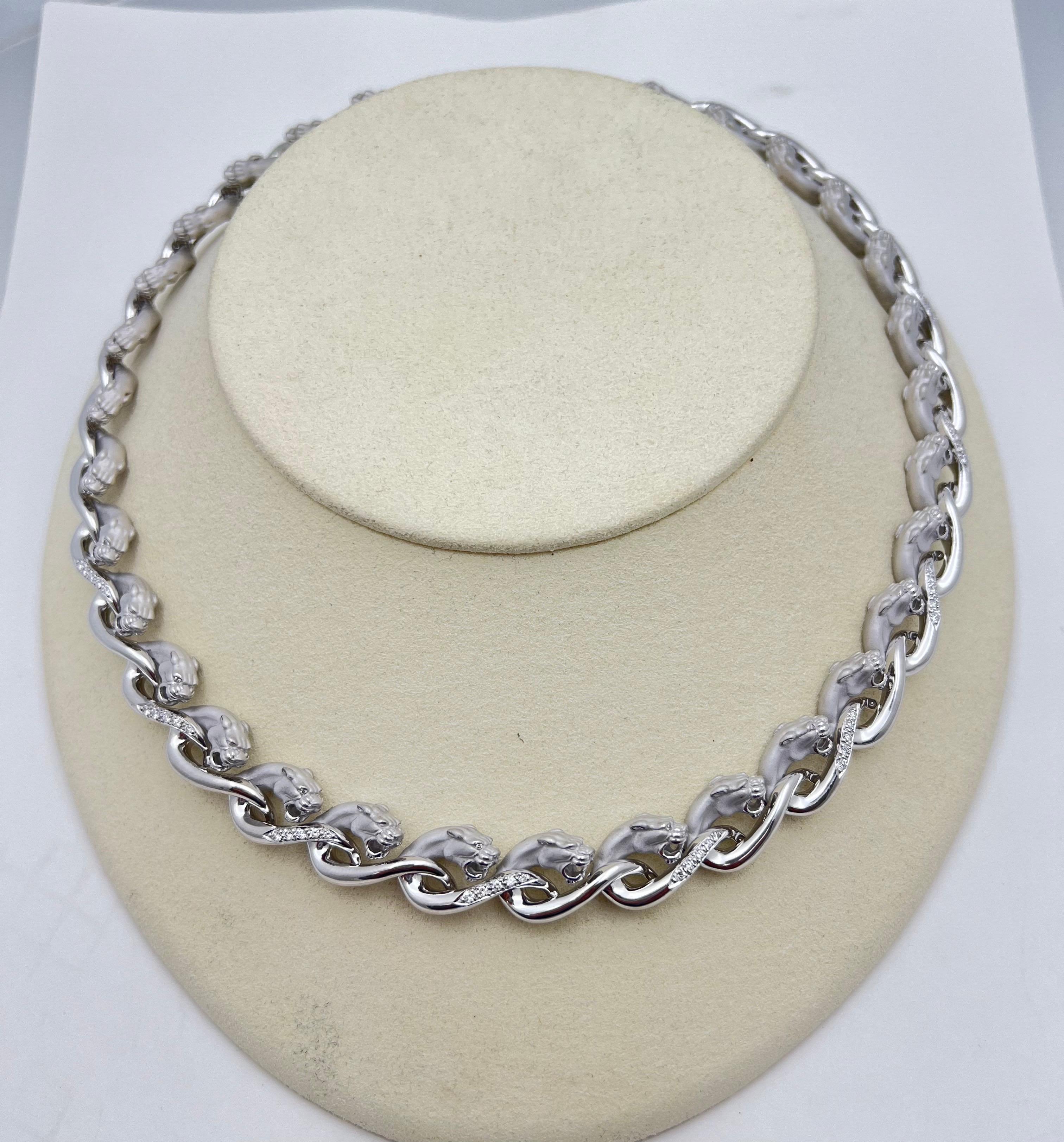 Carrera Y Carrera Panther-Halskette aus 18 Karat Gelbgold mit Diamanten im Zustand „Hervorragend“ im Angebot in Palm Beach, FL
