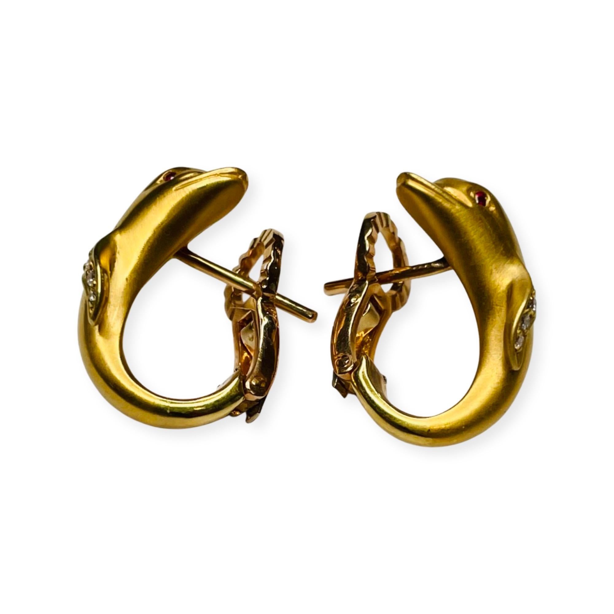 dolphin gold earrings